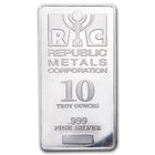 10 oz Republic Metals Corporation (RMC) Silver Bar