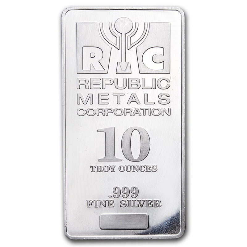 10 oz Republic Metals Corporation (RMC) Silver Bar